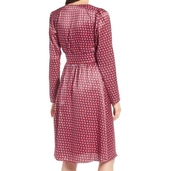 Halogen Red and Pink Printed Wrap Dress - Picture 5 of 6